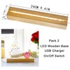 ZEERSHEE 2 Pcs 9.4 Inch Wooden Rectangle LED Light Display
