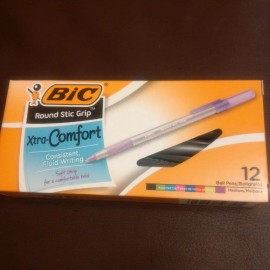BIC extra comfort pack of 12 pens. Assorted colors