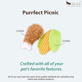 P.L.A.Y. Pet Lifestyle and You - Plush Toy for Cats with Catnip - Feline Frenzy - Purrfect Picnic