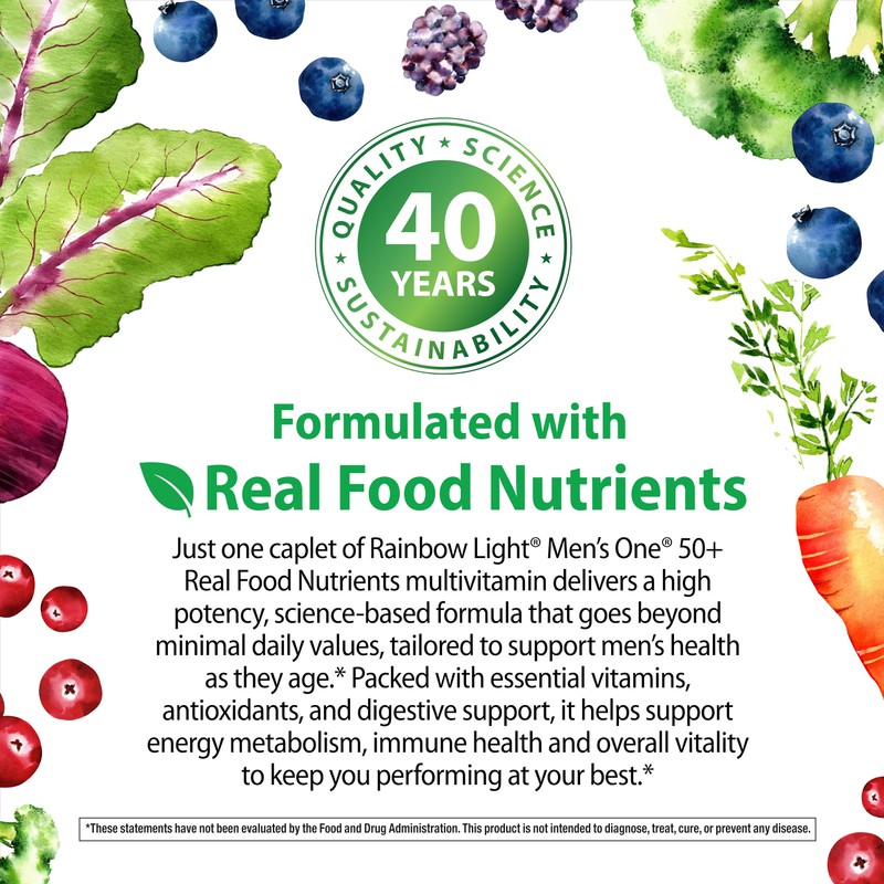Rainbow Light Mens Multivitamin One + for 50 Plus |