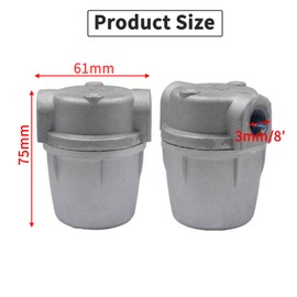 Yuiturt Oil Filters Metal Bowl 3/8", Full Aluminum Oil Filter Cup, 40 Micron Filtered, Suitable for Oil Tanks, Heating Systems, Durable Strainer for Boilers, Burners