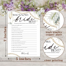 Eronm Minimalist Bridal Shower Games, Who Knows Bride Best Engagement Party Games, Wedding Shower for 25 Guests, Wedding Advice Cards, Bridal Shower Decorations-B03