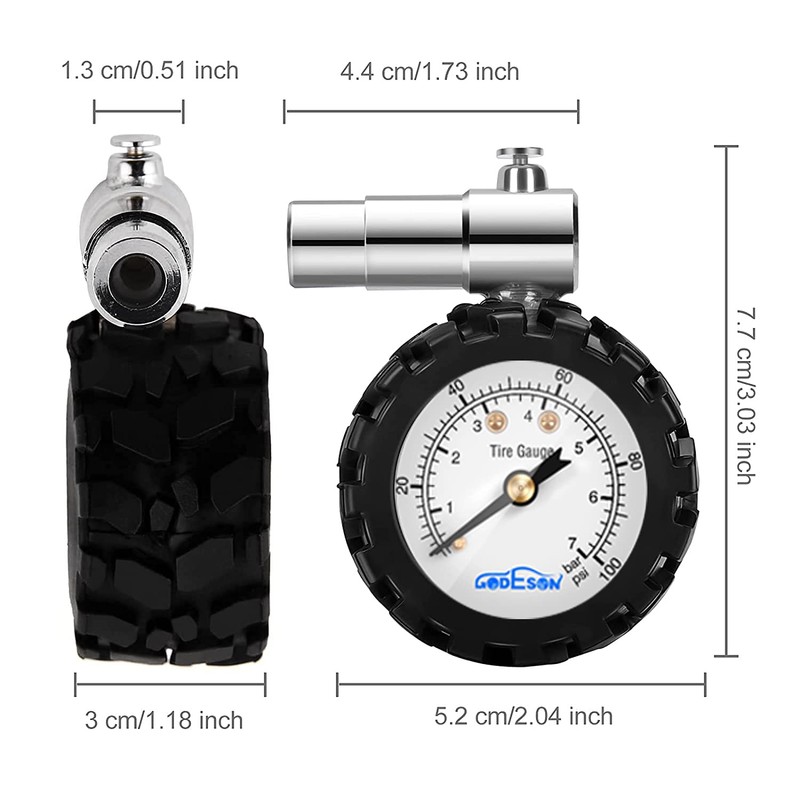Presta Valve Gauge, GODESON Analog Presta Valve Bicycle Tire Pressure