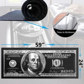 DVKKHD 100 Dollar Bill Runner Rugs for Hallways Black and White Kitchen Rugs Non Skid Modern Money Bedroom Rug Runner Washable Entryway Rug for Home Decor Laundry Room Bathroom Carpet 24”x59”