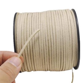 91 Meters Faux Suede Lace String Soft Beading Cord Thread Velvet Ribbons for Bracelet Necklace Bohe Headress Jewelry Making Dream Catchers Gift Wrapping Supplies (White)
