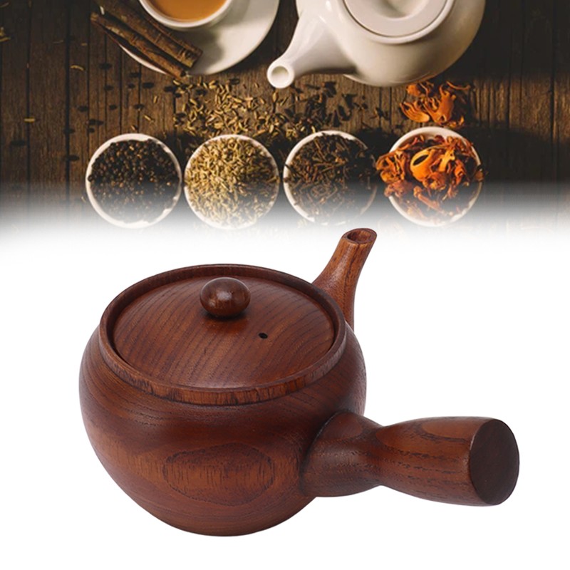 Wooden Tea Pot Traditional Style Durable Tea Kettle Exquisite Whistle