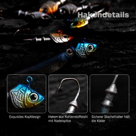 Goture Jig Heads, Coloured Fishing Jig Head Hooks for Freshwater Saltwater Fishing, Painted Angel Jig Hooks with Tackle Box for Trout Bass Walleye, Crappie Pro Jig Heads 25pcs/Set 21g