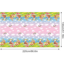 TOKYMOON 2 Pack of Disposable Rainbow Candy Castle Themed Party 54x87In Tablecloths Party Wedding Picnic Banquet Table Cover for Fantasy Sweet Baby Shower Party Supplies