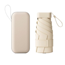 DmDoyy Mini Regenschirm, Damen Kleiner Faltschirm Für Regen Und Sonne UV-Blockierung Hochfeste Sonnenschutz Windabweisend Und Wasserdicht Tragbare Bequeme