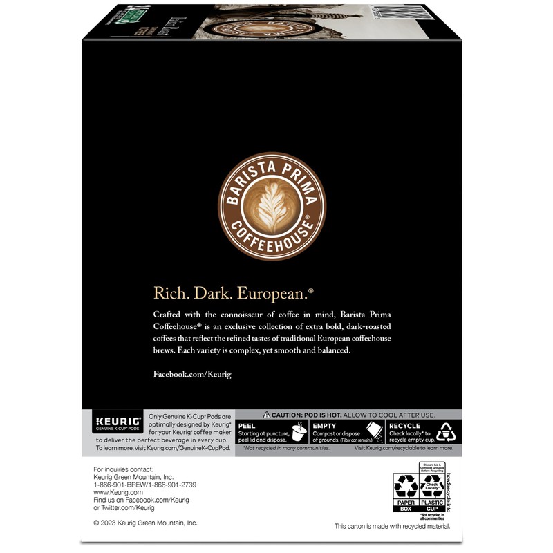 Barista Prima Coffeehouse Italian Roast Keurig Single Serve K-Cup Pods,