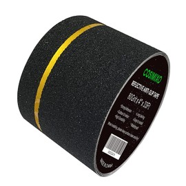 COSIMIXO 4" x 33Ft Anti Slip Stair Tread with Reflective Stripe,Best Grip Non Skid Tape,Anti-Skid Tape, High Traction Adhesive for Stairs Step, Black