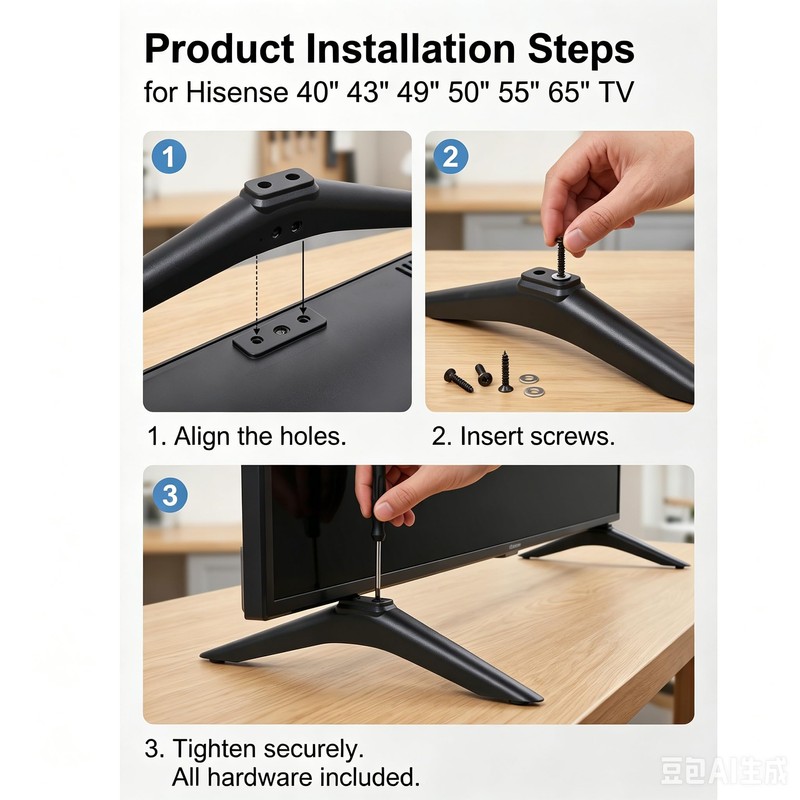 TV Stand Base Replacement for Hisense 40-65 Inch Smart TV,