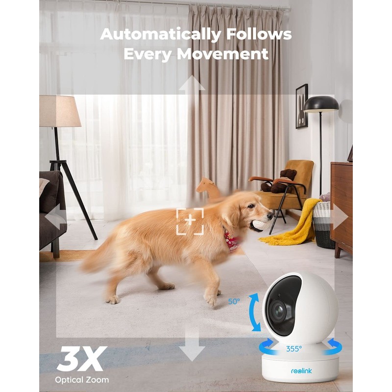 Reolink Wireless Security 5MP Camera Indoor PTZ, Pan Tilt 3X