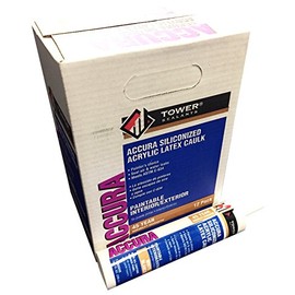 Tower Sealants TS-00048 10.0 fl-Ounce Accura Acrylic Adhesive Sealant, White - Pack of 12