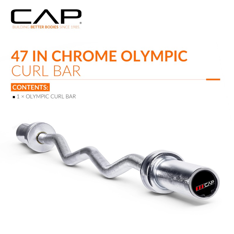 CAP Barbell 47-Inch Olympic Curl Bar - Chrome | Curl