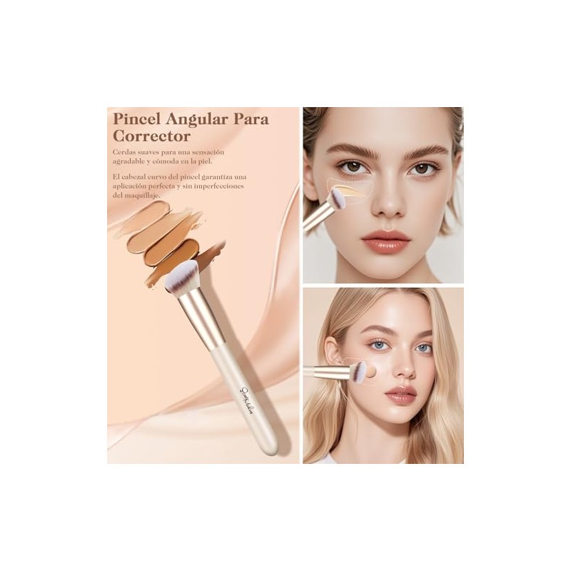 Start Makers 3pcs Brochas Maquillaje Corrector Rubor Base Contorno Suaves
