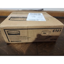 Rubbermaid 6141 Waxed Paper Bags Sanitary Disposal Liners Brown 250 Ct Pack NEW