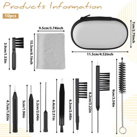 10 Pcs Hearing Aid Cleaning Kit, Hearing Aid Accessories with Case Hearing-Amplifier Brush Versatile Earbuds Headphones Cleaner Brushes Tools