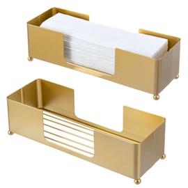 MyGift - Estante dispensador para Toallas de Papel, para el Secado de Manos, Hecho de Metal en Tono latón, Juego de 2 Unidades