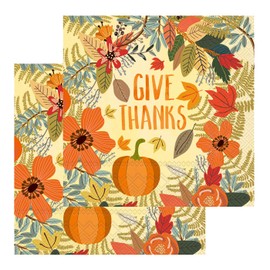 Boston International servilletas de papel para cócteles y bebidas, Give Thanks Floral, 5 x 5-Inches, 1