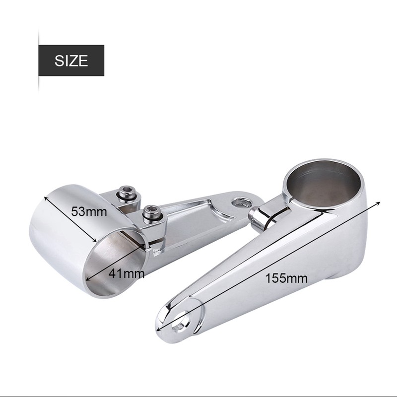 Chrome Motorcycle Headlight Side Mounting Front Fork Bracket for 35mm‑41mm