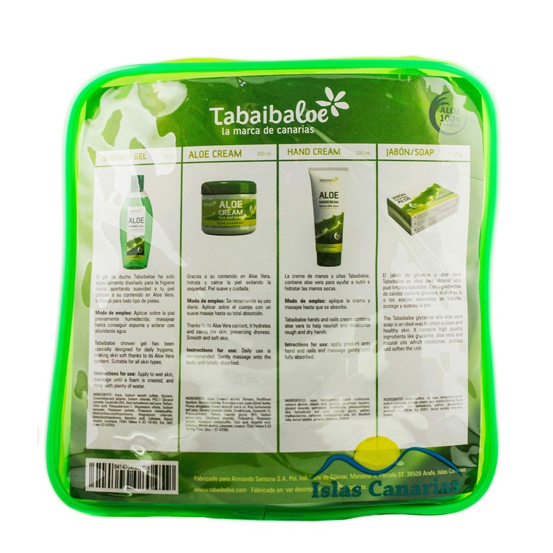 TABAIBA Aloe Vera Pack Travel Bag Set Bath and Body