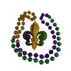 MGPS Mosaic Fleur De Lis Necklace Mardi Gras Beads Bead