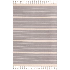 Unique Loom Chindi Cotton Collection Area Rug - Sophie (7' 1" x 10' Rectangle, Gray and White)