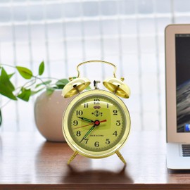 Starlet24 17cm Retro Glockenwecker mechanischer Wecker klassischer Aufziehwecker (Goldfarben #813)