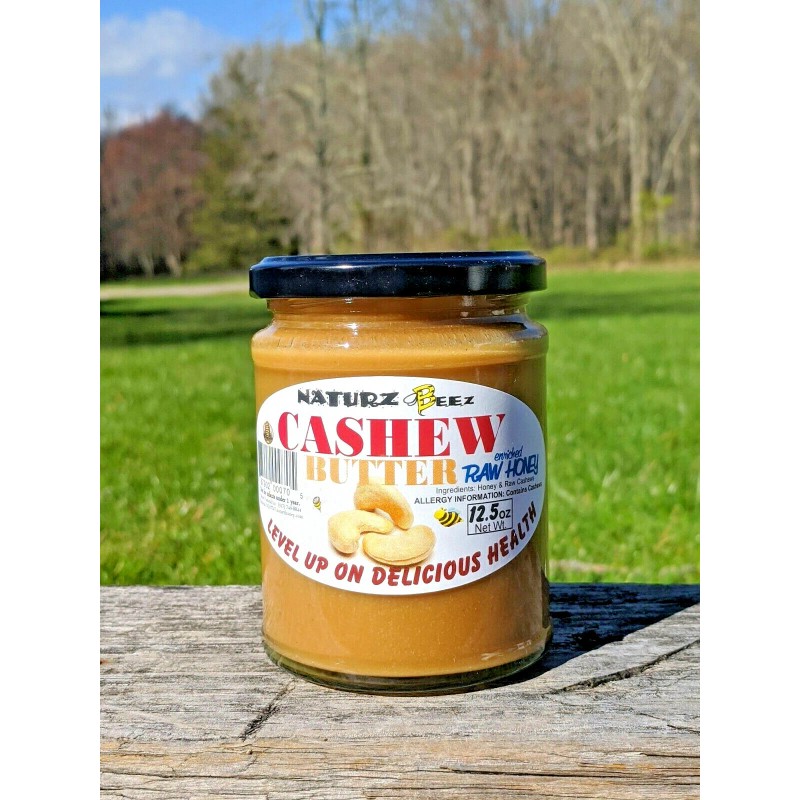 Naturz Beez RAW PURE HONEY & CASHEW BUTTER 12.5oz /