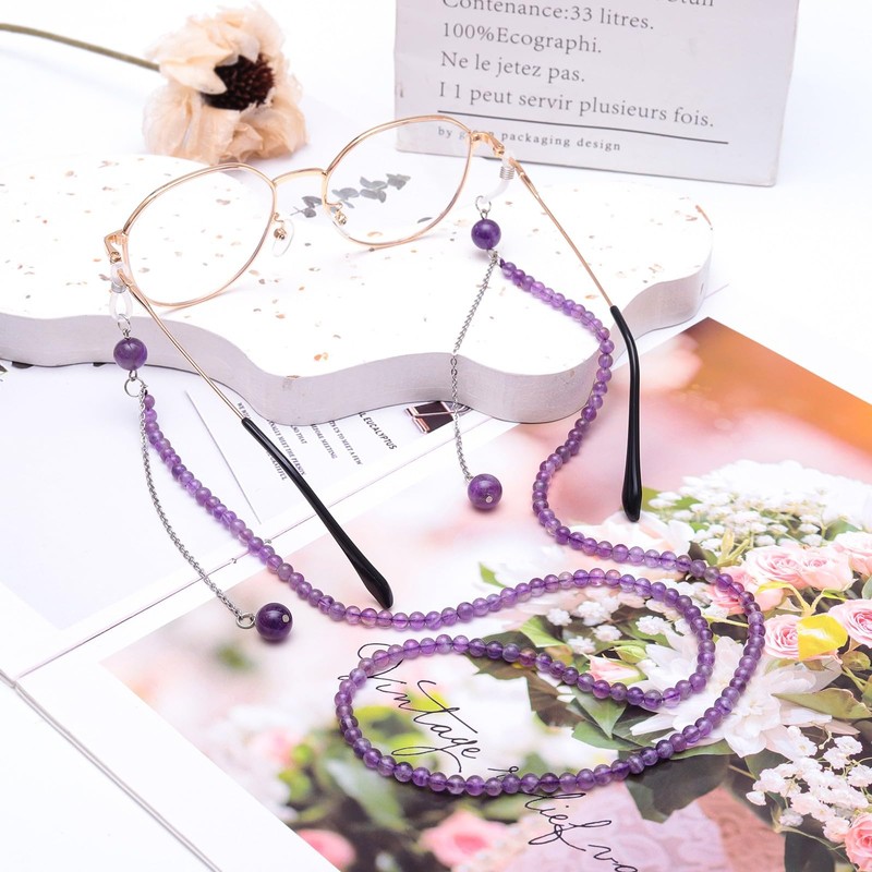 TUMBEELLUWA Healing Crystal Beaded Eyeglasses Chain Mask Lanyard Sunglasses String