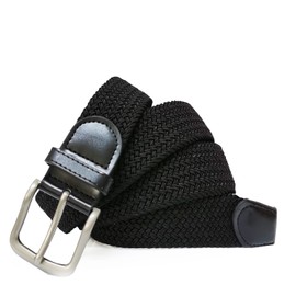 Gloop Unisex Elastic Black Large Sizes Belt Braided Stretch Belt Stretchy Fabric Leather Belt for Men and Women Width Approx. 4 cm, multicoloured