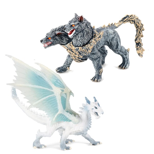 UTST White Dragon Figure Monster Doll Hellhound Mythical Figure 6 Years Old + (W Dragon + G Hellhound)