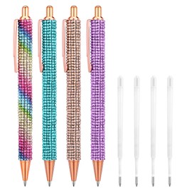 Sibba 4 Pcs Rhinestone Sparkle Pen Ballpoint Bling Crystal Diamond Glitter