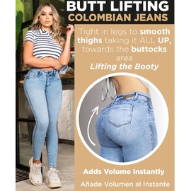 Colombian Jeans for Women Butt Lift Jeans Pantalones Colombianos para Mujer Jean Colombianos Levanta Cola Mujer Originales HIgh Waisted Skinny Pants for Women