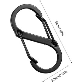 Y8HM 20 Pcs Mini S Shape Carabiners, Double Clip Hooks Keychain Carabiners for Home, Outdoor Hiking, Fishing, Camping