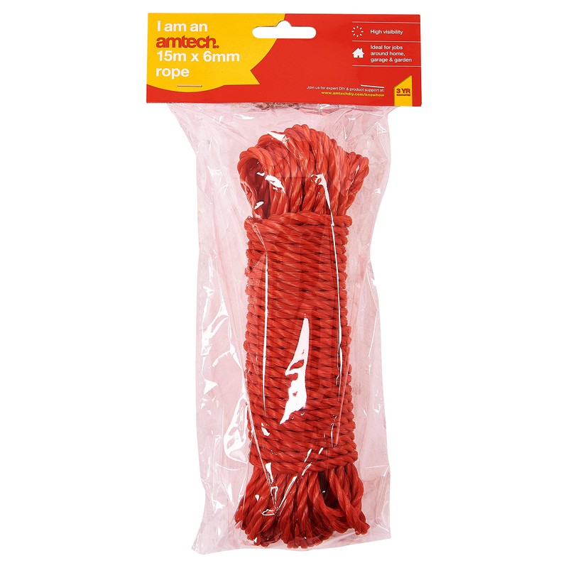 Amtech S3250 15m (50ft) x 6mm (1/4") Rope