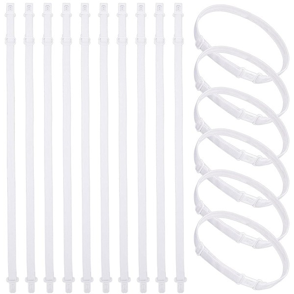 BENECREAT Adjustable Polyester Elastic, White