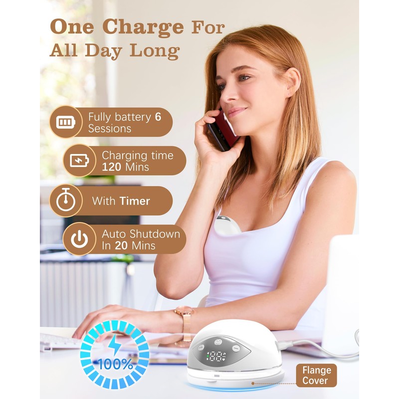 Electric Breast Pump Hands Free, Wearable Breast Pump with 4