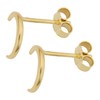 Kooljewelry 14k Yellow Gold High Polish Crescent Moon Stud Earrings
