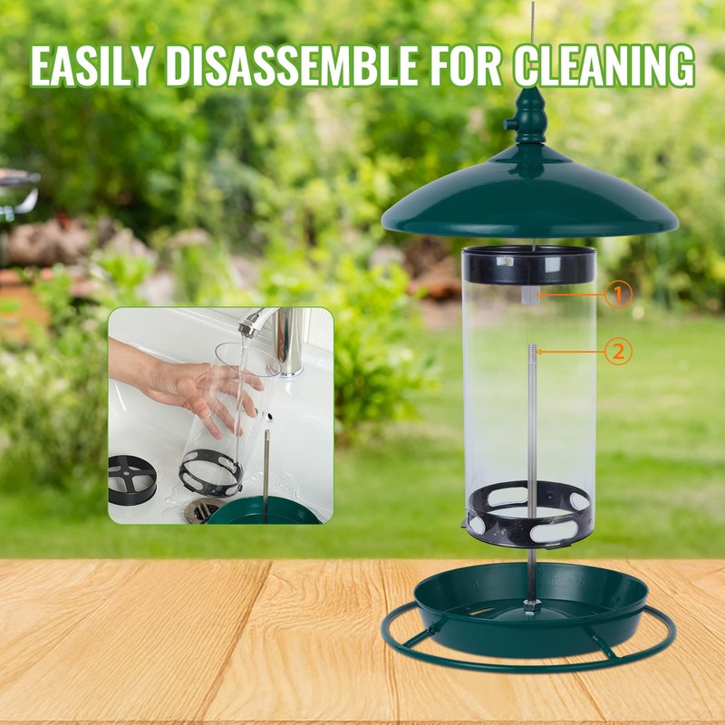 Metal Bird Feeder for Outside Hanging,Wild Bird Feeders for Cardinal,