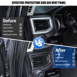 Side Air Vent Frame Compatible with Nissan Titan 2016-2023, ABS Dashboard Air Vent Outlet Cover, Center Console Air Vent Outlet Cover Trim Frame Accessories, 2PCS (Carbon Fiber Pattern)