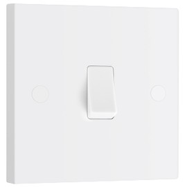 BG 912-0J Single Electric Light Switch, White Moulded, White