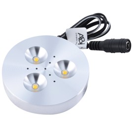ABI 5X 3W LED Puck Light for Under Cabinet, Bookshelf, and Showcase Lighting, 240lm, Soft White 3000K, 25W Halogen Equivalent