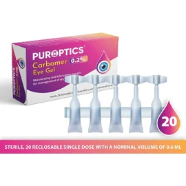 Puroptics Carbomer Eye Gel 0.2% in Single Dose Units, Protects The Cornea Against The Drying Out, Quick Acute Aid for The Dry Eyes, 20 x 0.6 ml Vials Preservative Free
