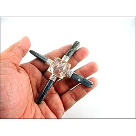 Jet International Blue Kyanite 4 Point Pyramid Generator Crystal Pyramid Gemstone India Handmade A ++ 40 Sided Crystal Therapy Brochure Peace Progress Prosperity Power