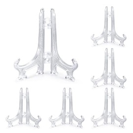 Chihutown 40 Pieces 3" Mini Plastic Easel Stands, Clear Little Plate Display Stands for Display Picture, Easel, Small Easel Plate Display Holders for Home Decoration, Party