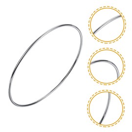 KICHOUSE Bangle Bracelet Set 6pcs Silver Bangles for Women Girls Boys and Girls Elegant Jewelry