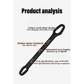 Xingkang Double-sided universal key, double-sided multifunctional universal key, 8 mm - 22 mm, various specifications for removing the set screw nuts (2 pieces)