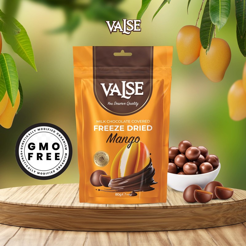 Chocolate Covered Mango, Milk Chocolate Covered Freeze Mango, 2.8 oz